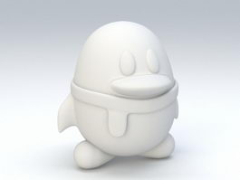 Fat Cartoon Penguin 3d model preview