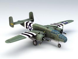 B-25 Mitchell Bomber 3d model preview