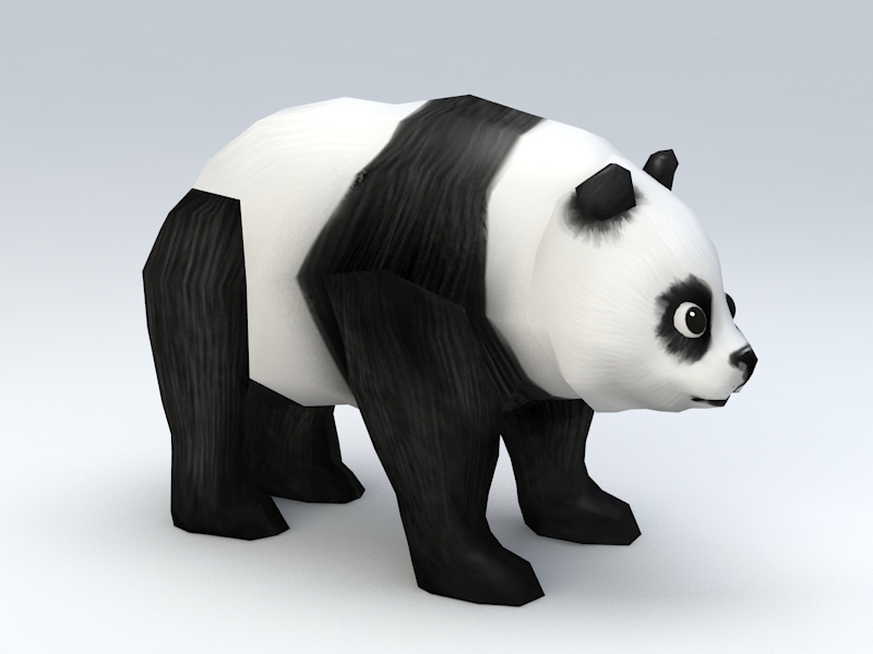 Low Poly Panda 3d rendering