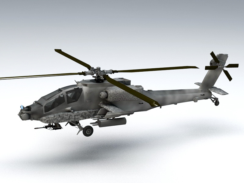 AH-64 Apache 3d rendering