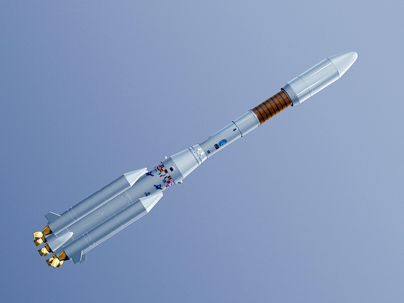 Ariane Launcher 3d rendering
