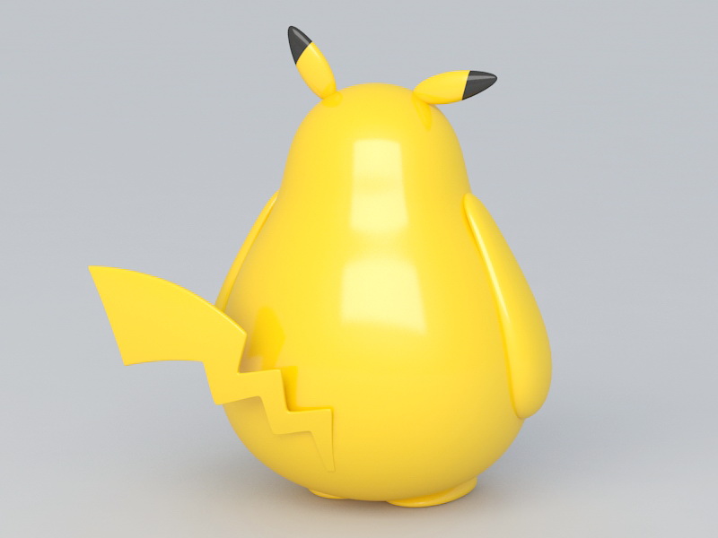 Fat Pikachu 3d rendering