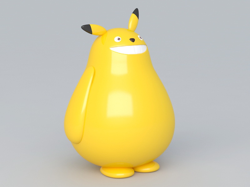 Fat Pikachu 3d rendering