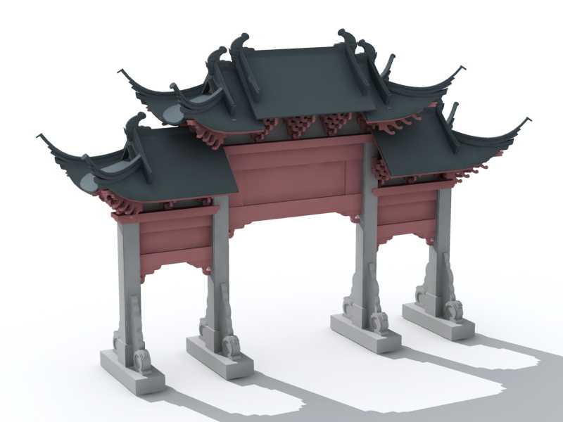 China Gate 3d rendering