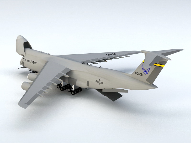 C-5M Galaxy Aircraft 3d rendering