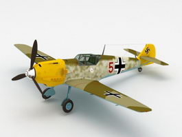 WW2 German Bf 109E Fighter Aircraft 3d model preview