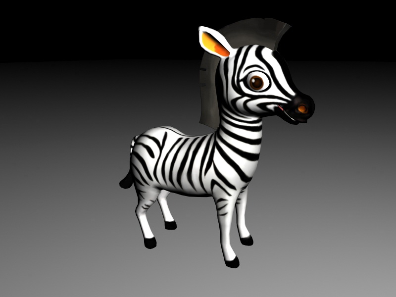 Cartoon Zebra Rig 3d rendering