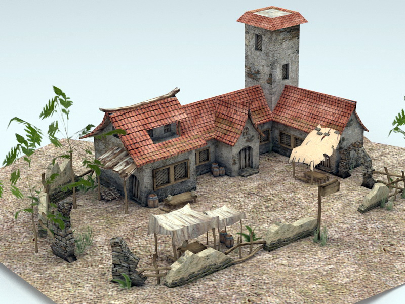 Asian Farmhouse 3d rendering