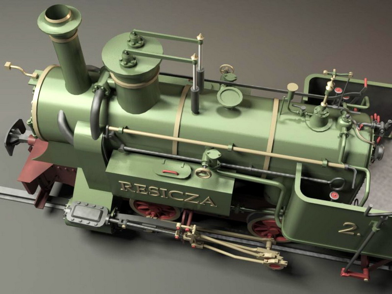 Steam Locomotive 3d rendering