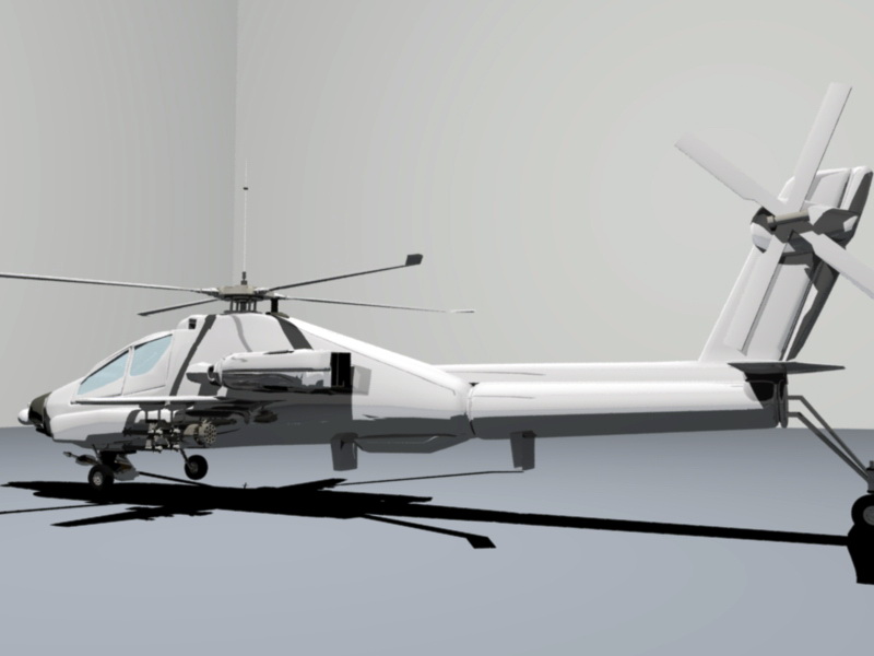 Attack Helicopter 3d rendering