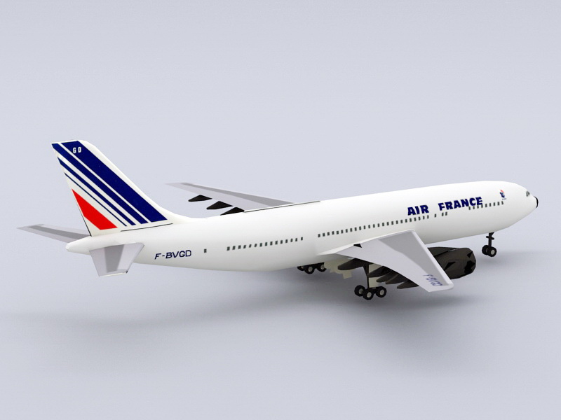 Air France Airbus 3d rendering