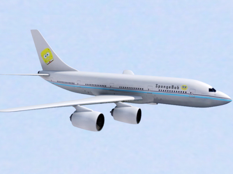 Spongebob Airliner 3d rendering