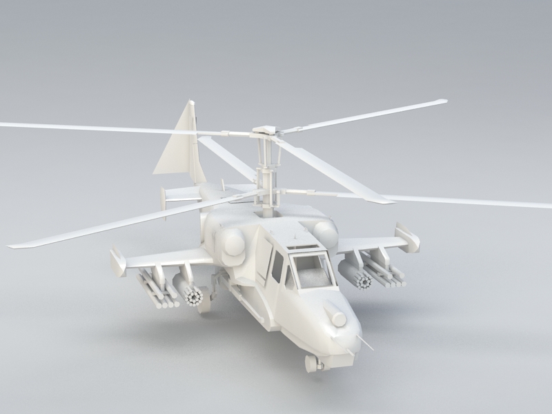 Ka-50 Russian Attack Helicopter 3d rendering