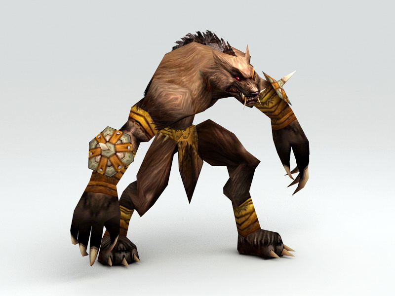 Werewolf Warrior Rig 3d model 3ds Max files free download - modeling ...