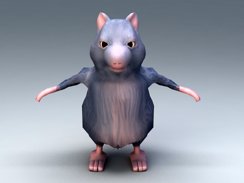 Fat Rat Cartoon Rig 3d model 3ds Max files free download - modeling