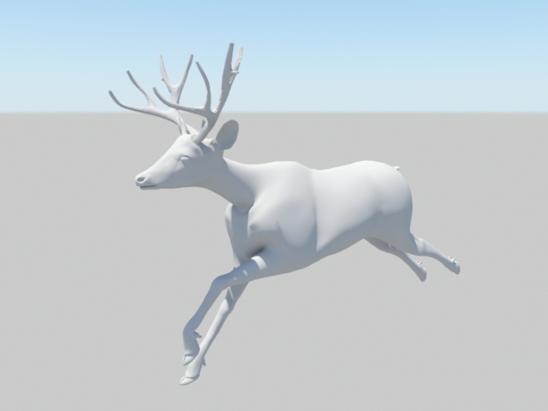 Animated Deer Rig 3d rendering