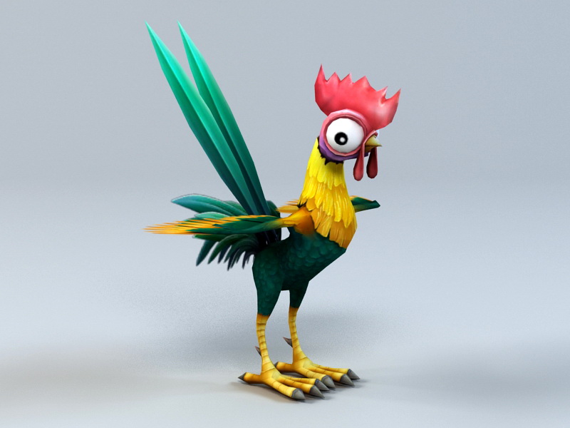 Cartoon Rooster 3d rendering