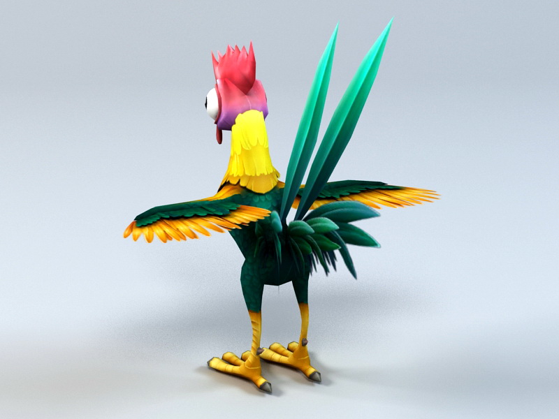 Cartoon Rooster 3d rendering