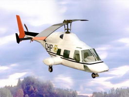 Bell 222 Helicopter 3d model preview