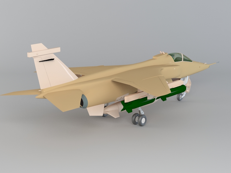 RAF Jaguar Attack Aircraft 3d rendering