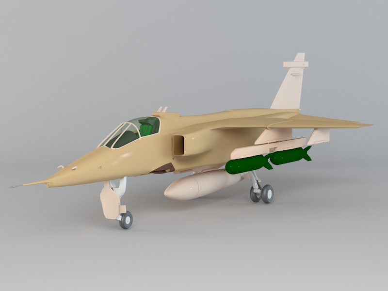 RAF Jaguar Attack Aircraft 3d rendering