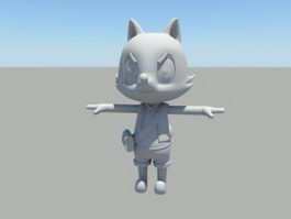 Fox Cartoon Character 3d model preview
