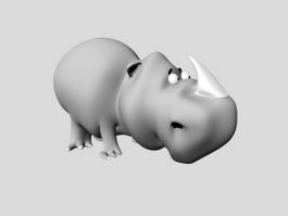 Cartoon Rhino 3d model preview