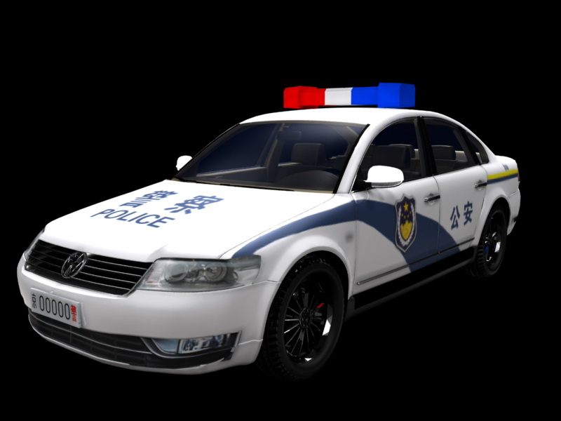 Chinese Police Car 3d rendering