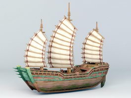 Ancient Sailing Ship 3d model preview