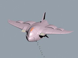 Cartoon Bomber Plane 3d model preview