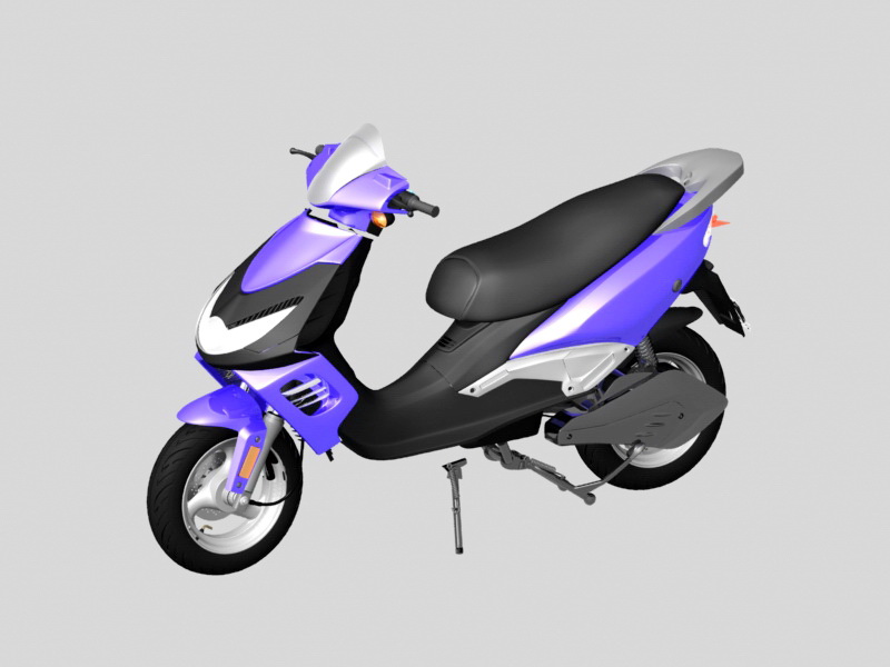 Purple Electric Moped 3d rendering