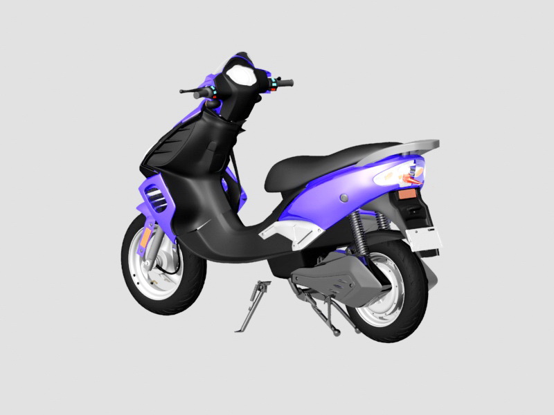 Purple Electric Moped 3d rendering