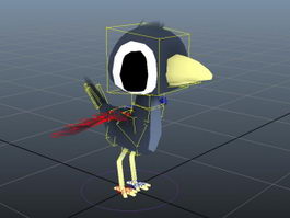 Cartoon Bird Rig 3d model preview