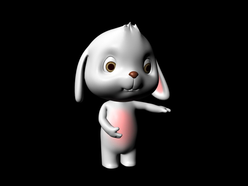 Cartoon Rabbit Character Rig 3d rendering