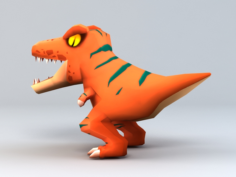 Cute Velociraptor Dinosaur 3d rendering