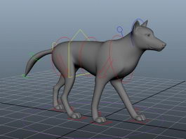 Animated Wolf Rig 3d preview