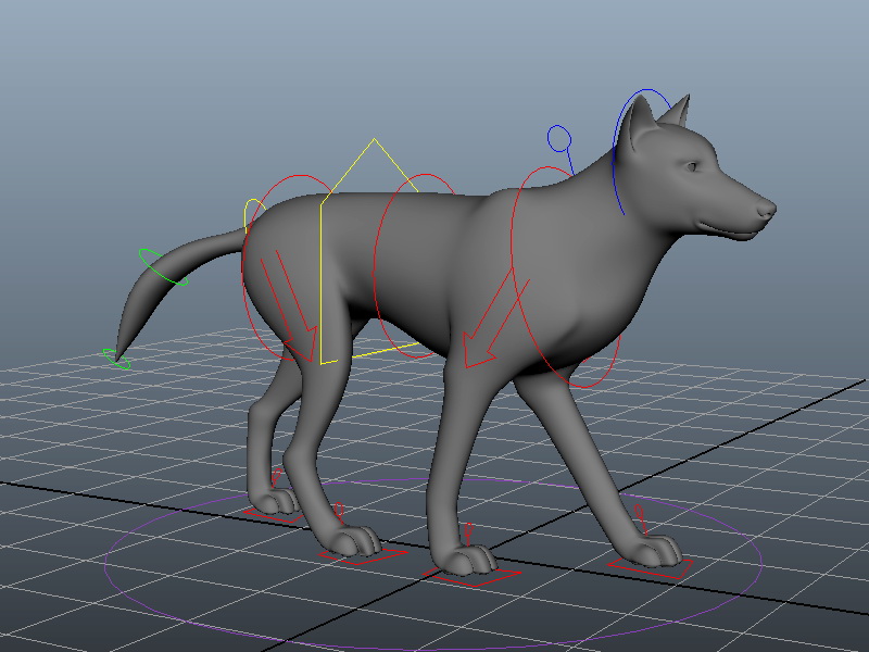 Animated Wolf Rig 3d rendering