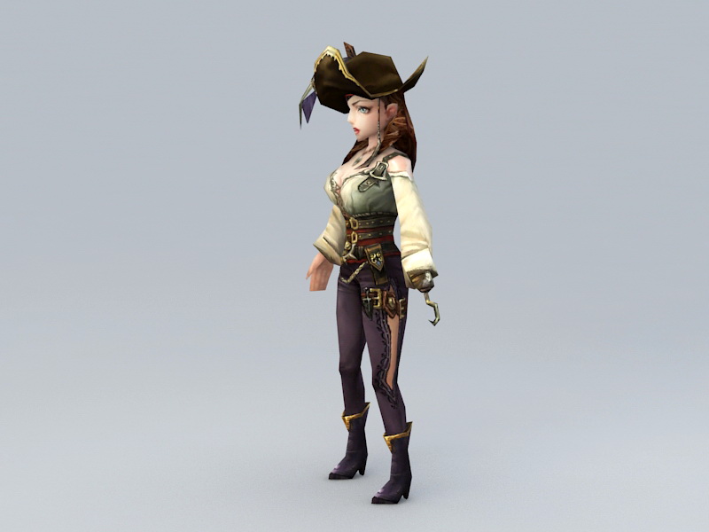 Pirate Woman 3d rendering