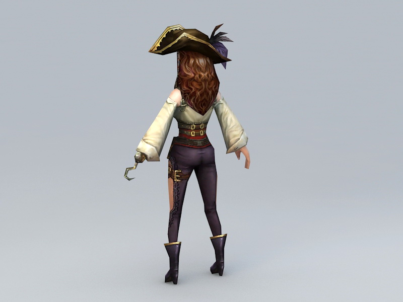 Pirate Woman 3d rendering