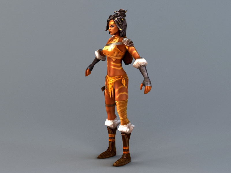 Female Amazon Archer 3d rendering