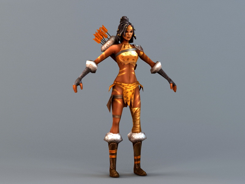 Female Amazon Archer 3d rendering