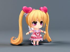 Kawaii Chibi Girl 3d model preview