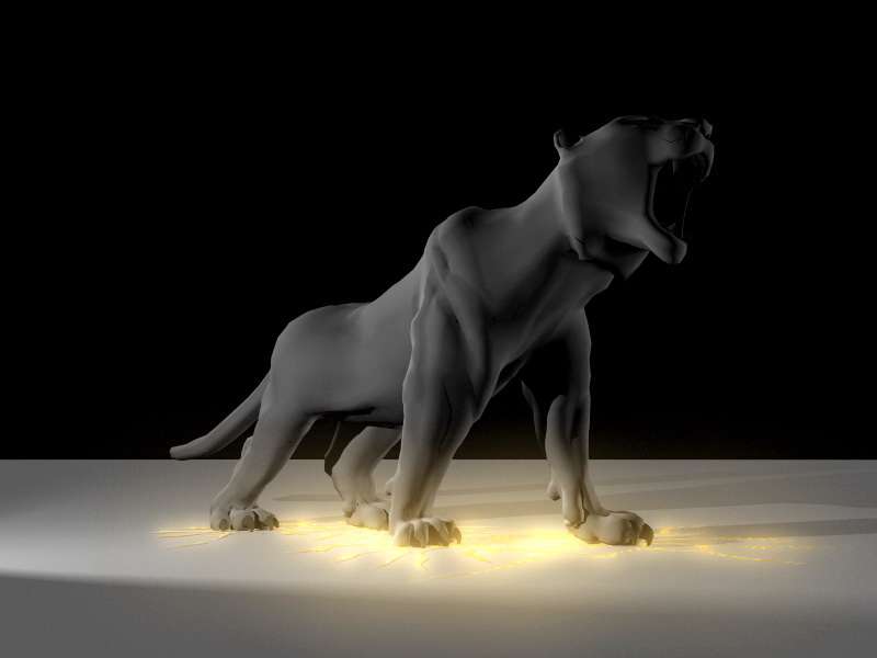 Tiger Animated Rig 3d rendering
