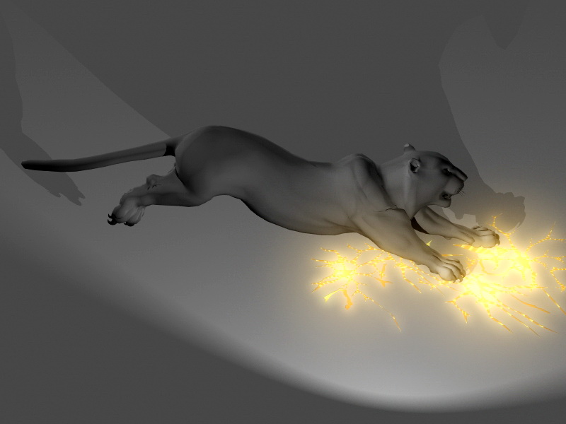 Tiger Animated Rig 3d rendering