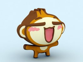Cartoon Monkey Rig 3d model preview