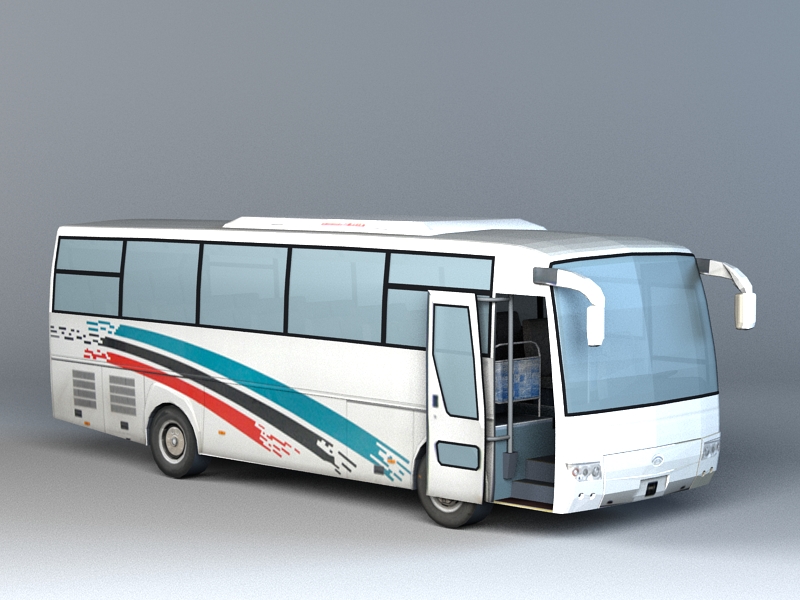 Coach Bus 3d rendering