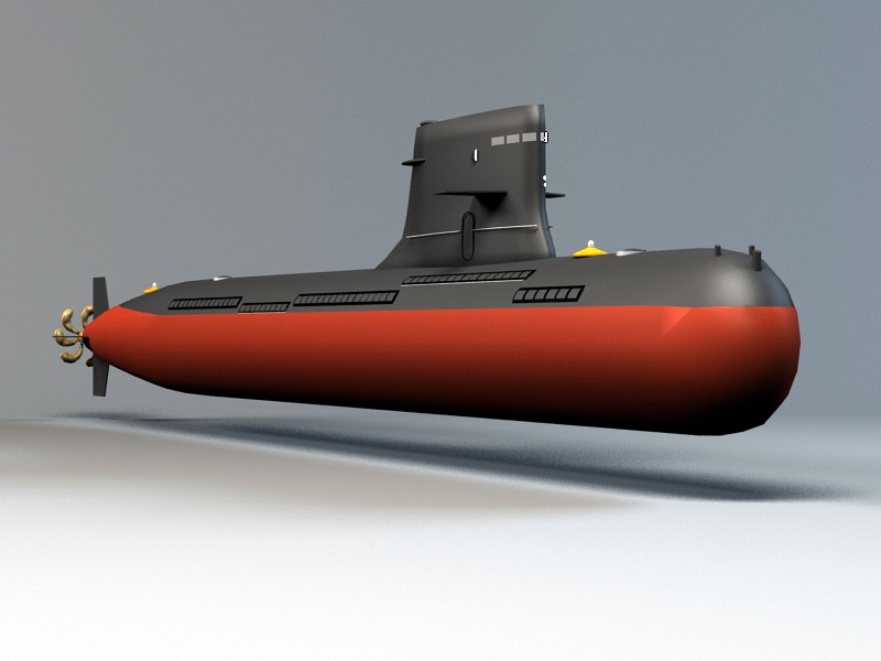 Navy Submarine 3d rendering