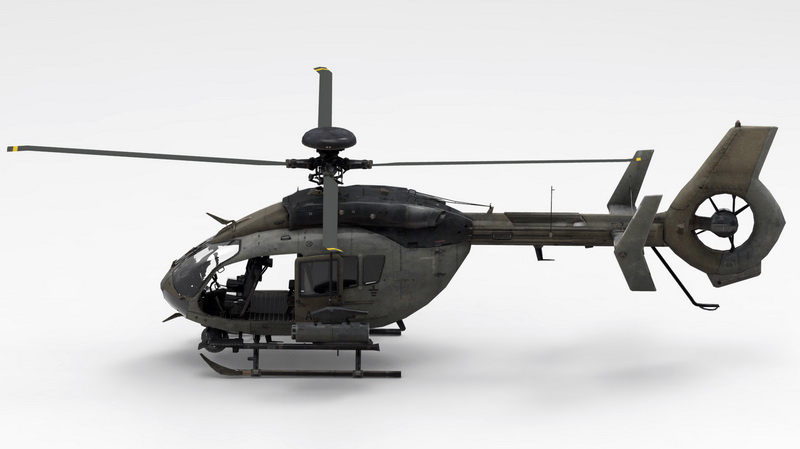 EC635 Attack Helicopter 3d model Autodesk FBX,Object,Maya