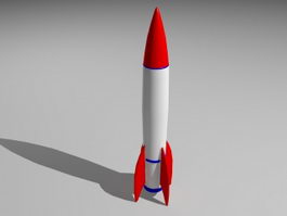 Cartoon Rocket 3d model preview
