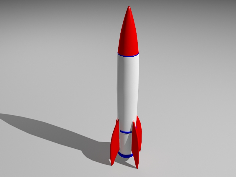 Cartoon Rocket 3d rendering